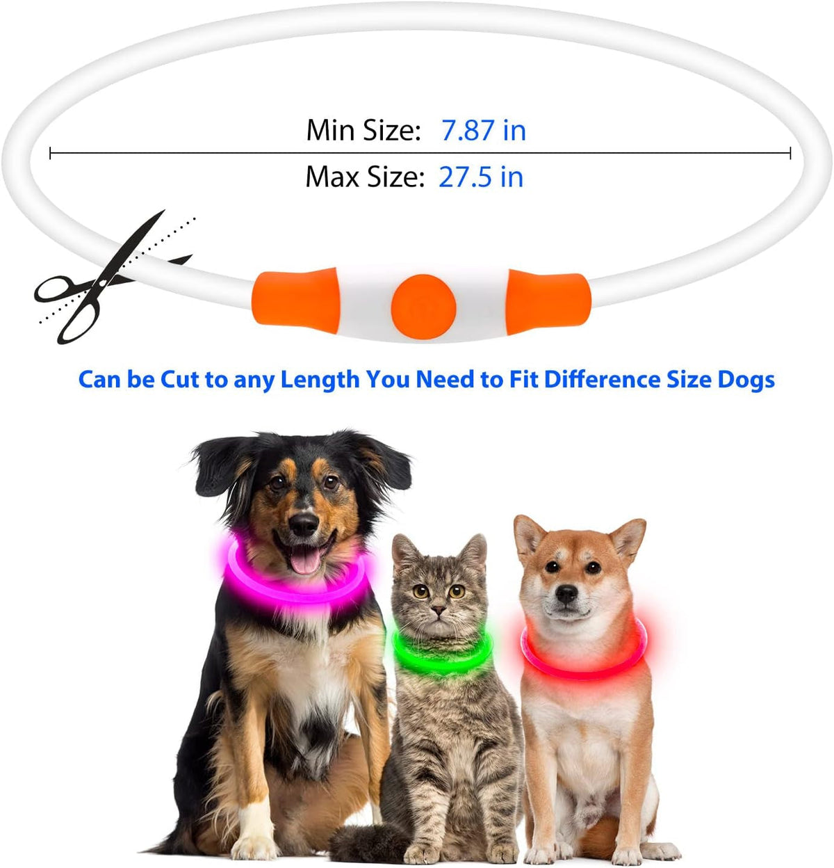 LED Dog Collar — cut-to-fit sizing guide