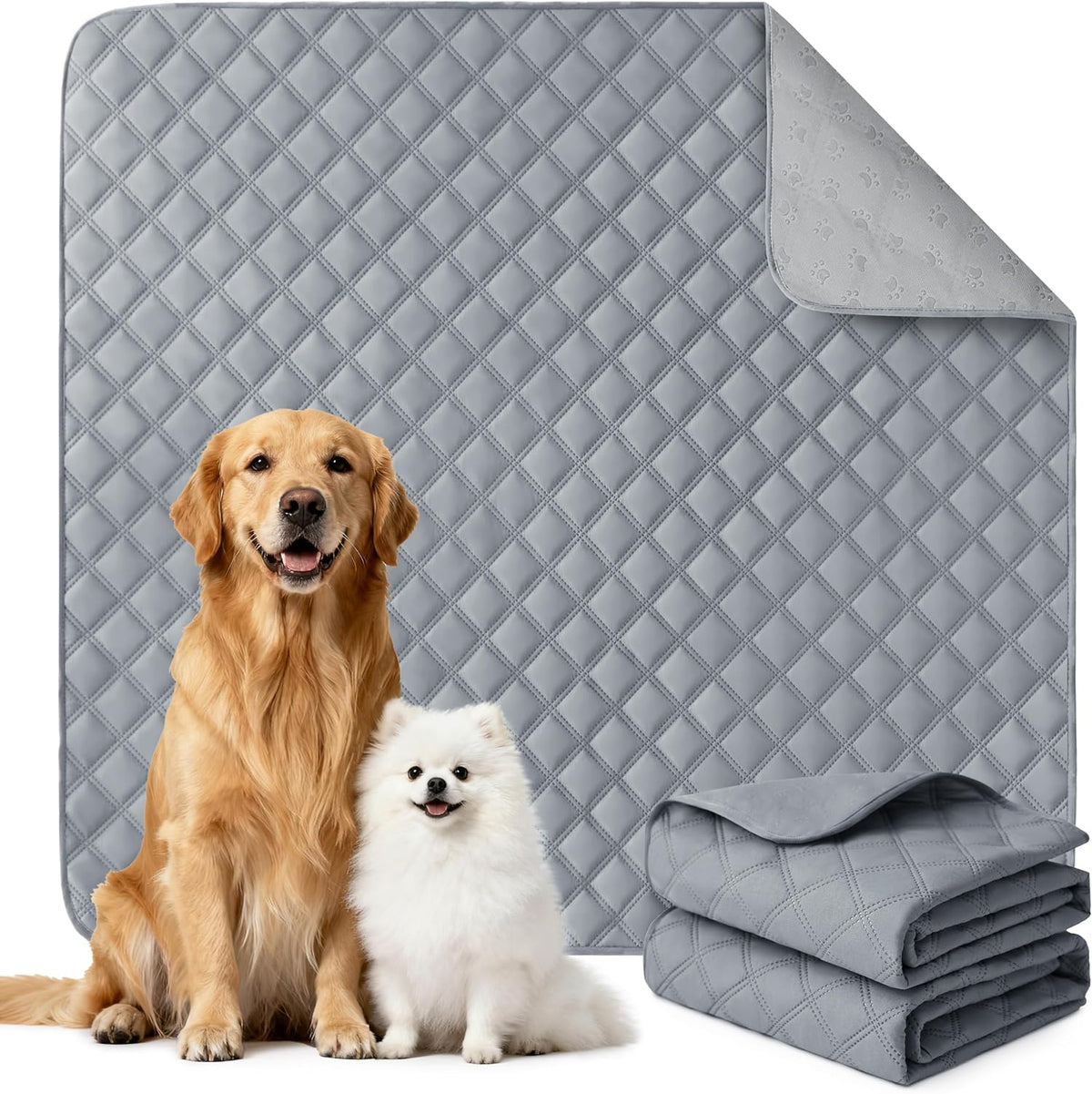 Reusable Washable Pee Pads for Dogs Large/Extra Large 36'' X 41'' 2 Pack, Absorbent Pet Puppy Dog Training Pads Non-Slip, Waterproof Whelping Potty Pads for Dogs Leak-Proof