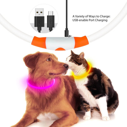 LED Dog Collar — USB Rechargeable Light-Up Safety Collar, Cut-to-Fit